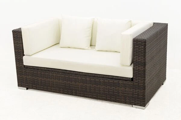 OUTFLEXX 2-Sitzer Sofa, Braun Marmoriert, Polyrattan, 152 X 85 X 70 Cm, Wasserfeste Kissenbox 12 OUTFLEXX 2-Sitzer Sofa, Braun Marmoriert, Polyrattan, 152 X 85 X 70 Cm, Wasserfeste Kissenbox – Bild 10