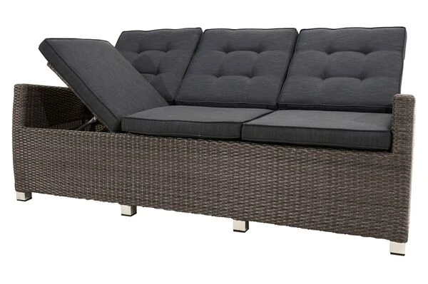 Ploß Rocking Comfort Dining / Lounge 3-Sitzer Sofa, Grau/braun-meliert, Polyrattan, 210x85x112 Cm, Verstellbar 12 Ploß Rocking Comfort Dining / Lounge 3-Sitzer Sofa, Grau/braun-meliert, Polyrattan, 210x85x112 Cm, Verstellbar – Bild 10