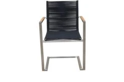 OUTFLEXX Esstischgarnitur, Silber/schwarz, Edelstahl/FSC-Teak, Ausziehtisch 200-300 X 100 Cm, 6 Freischwinger -Gartenmoebel Verkaufs-Shop 10 18866.jpg