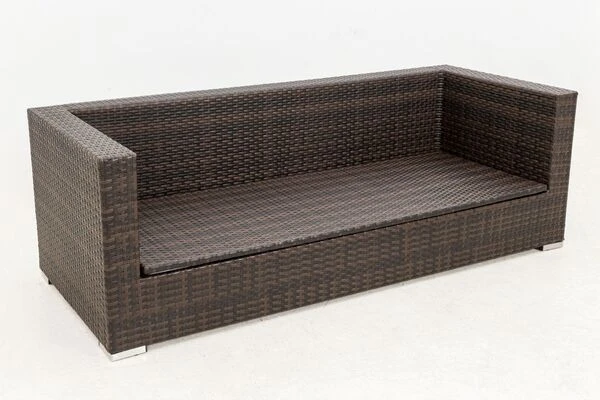 OUTFLEXX 3-Sitzer Sofa, Braun Marmoriert, Polyrattan, 210 X 85 X 70 Cm, Wasserfeste Kissenbox 13 OUTFLEXX 3-Sitzer Sofa, Braun Marmoriert, Polyrattan, 210 X 85 X 70 Cm, Wasserfeste Kissenbox – Bild 11