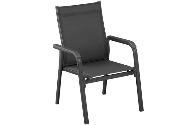 KETTLER Basic Plus Sitzgruppe, Anthrazit/anthrazit, Alu/Textilene, 180/240x90cm, 4 Stapel-, 2 Multipositionssessel 13 KETTLER Basic Plus Sitzgruppe, Anthrazit/anthrazit, Alu/Textilene, 180/240x90cm, 4 Stapel-, 2 Multipositionssessel – Bild 11