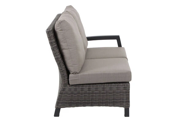 SIENA GARDEN Corido 2-Sitzer Sofa, Charcoal, Alu / Gardino®-Geflecht, 136x83x88 Cm, Armlehne Links 13 SIENA GARDEN Corido 2-Sitzer Sofa, Charcoal, Alu / Gardino®-Geflecht, 136x83x88 Cm, Armlehne Links – Bild 11