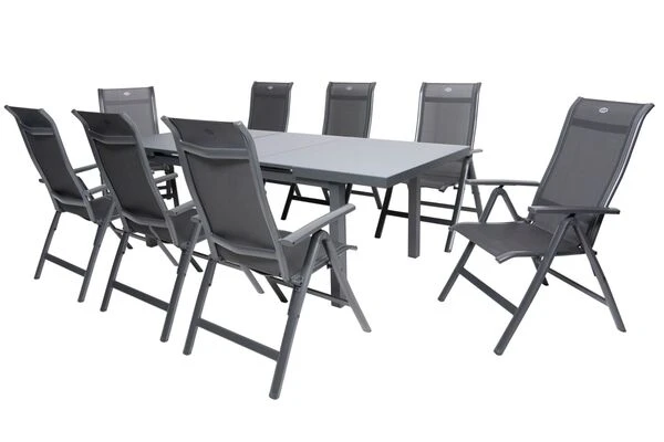 HARTMAN Alice Comfort Esstischgarnitur, Xerix, Alu/Textilene, Tisch 180/240x100cm, 8 Multipositionssessel 14 HARTMAN Alice Comfort Esstischgarnitur, Xerix, Alu/Textilene, Tisch 180/240x100cm, 8 Multipositionssessel – Bild 12