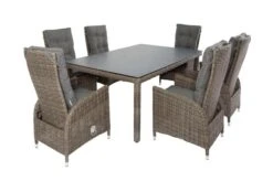 OUTFLEXX Dining Set, Grau, Polyrattan, Tisch 180x120cm, Spraystone, 8mm, 6 Dining Sessel, Verstellbar -Gartenmoebel Verkaufs-Shop 12 20659.jpg