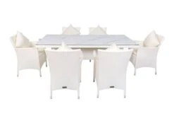OUTFLEXX Dining Set, Weiß, Polyrattan, Tisch 200x95cm, Spraystone, 6mm, 6 Sessel -Gartenmoebel Verkaufs-Shop 12 20670.jpg