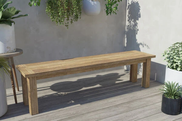 OUTFLEXX Sitzbank, Natur, Recyceltes SLVK-Teakholz, 170 X 40 X 45 Cm 3 OUTFLEXX Sitzbank, Natur, Recyceltes SLVK-Teakholz, 170 X 40 X 45 Cm – Bild 2