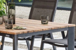 Kettler Granada Esstisch-Set, Silber/anthrazit, Teaktisch 160x95cm, 6 Stapelsessel, FSC-zertifiziert -Gartenmoebel Verkaufs-Shop 13708 2 Tischplatte.jpg