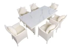 OUTFLEXX Dining Set, Weiß, Polyrattan, Tisch 200x95cm, Spraystone, 6mm, 6 Sessel -Gartenmoebel Verkaufs-Shop 13 20670.jpg