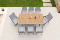 OUTFLEXX Set, Silber, 150 X 90 Cm, Edelstahl/Teak, Ausziehtisch, 6 Stühle, 2 Multipositionssessel -Gartenmoebel Verkaufs-Shop 14237 3 CGI.jpg
