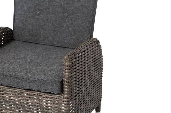 OUTFLEXX Esstischgarnitur, Edelstahl/recyceltes FSC-Teak, Tisch 160x90 Cm, 4 Hochlehner- Diningsessel, A-Gestell 16 OUTFLEXX Esstischgarnitur, Edelstahl/recyceltes FSC-Teak, Tisch 160x90 Cm, 4 Hochlehner- Diningsessel, A-Gestell – Bild 14