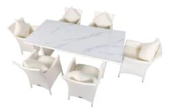 OUTFLEXX Dining Set, Weiß, Polyrattan, Tisch 200x95cm, Spraystone, 6mm, 6 Sessel -Gartenmoebel Verkaufs-Shop 14 20670.jpg