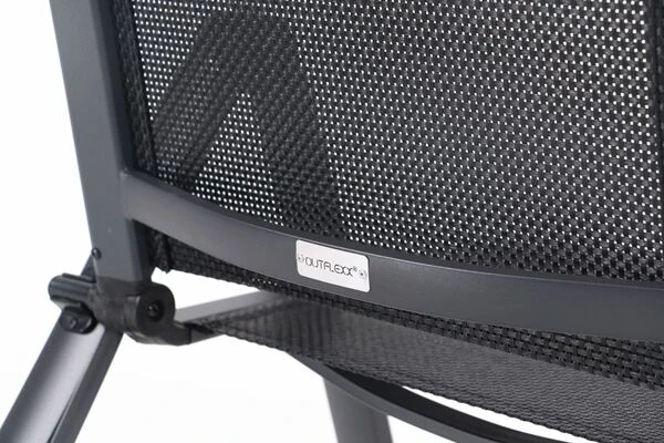 OUTFLEXX Premium Esstischgarnitur, OUTFLEXX® Anthrazit Matt, Alu/Textilene, Tisch 180/240x100cm, 8 Multipositionssessel 18 OUTFLEXX Premium Esstischgarnitur, OUTFLEXX® Anthrazit Matt, Alu/Textilene, Tisch 180/240x100cm, 8 Multipositionssessel – Bild 16