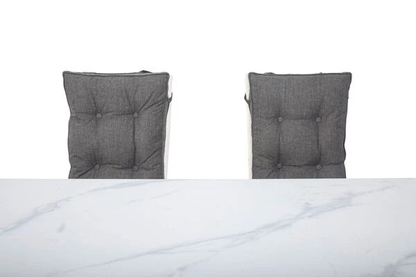 OUTFLEXX Dining Set, Weiß, Polyrattan, Tisch 200x95cm, Spraystone 6mm, 6 Dining Sessel Verstellbar 18 OUTFLEXX Dining Set, Weiß, Polyrattan, Tisch 200x95cm, Spraystone 6mm, 6 Dining Sessel Verstellbar – Bild 16