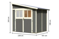 KARIBU Anlehnhaus Bomlitz 2, Terragrau, Fichtenholz 19mm, 255 X 181 X 243 Cm, Pultdach, Exkl. Fußboden -Gartenmoebel Verkaufs-Shop 17864 4 05.jpg