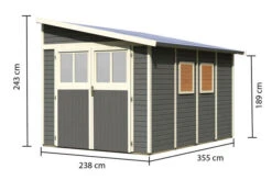 KARIBU Anlehnhaus Bomlitz 4, Terragrau, Fichtenholz 19mm, 255 X 355 X 243 Cm, Pultdach, Exkl. Fußboden 12 KARIBU Anlehnhaus Bomlitz 4, Terragrau, Fichtenholz 19mm, 255 X 355 X 243 Cm, Pultdach, Exkl. Fußboden -Gartenmoebel Verkaufs-Shop 17864 6 05.jpg
