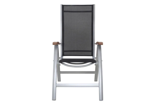 VILLANA Esstischgarnitur, Silber/schwarz, Alu / FSC-Akazienholz, Gartentisch 150 X 90 Cm, 4 Stapelsessel, 2 Hochlehner 19 VILLANA Esstischgarnitur, Silber/schwarz, Alu / FSC-Akazienholz, Gartentisch 150 X 90 Cm, 4 Stapelsessel, 2 Hochlehner – Bild 17