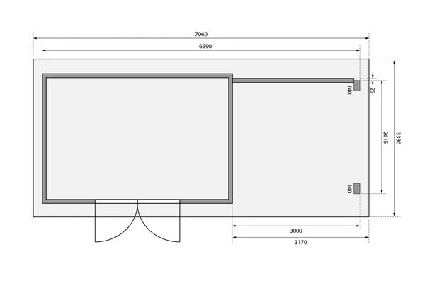 KARIBU Gartenhaus Trittau 5, Naturbelassen, Fichtenholz 40mm, 576 X 297 X 217 Cm, Pultdach, Anbau 3,3m Mit Rückwand 8 KARIBU Gartenhaus Trittau 5, Naturbelassen, Fichtenholz 40mm, 576 X 297 X 217 Cm, Pultdach, Anbau 3,3m Mit Rückwand – Bild 6