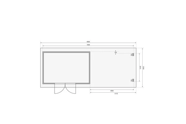 KARIBU Gartenhaus Trittau 5, Naturbelassen, Fichtenholz 40mm, 806 X 297 X 217 Cm, Pultdach, Anbau 4,4m Mit Rückwand 8 KARIBU Gartenhaus Trittau 5, Naturbelassen, Fichtenholz 40mm, 806 X 297 X 217 Cm, Pultdach, Anbau 4,4m Mit Rückwand – Bild 6