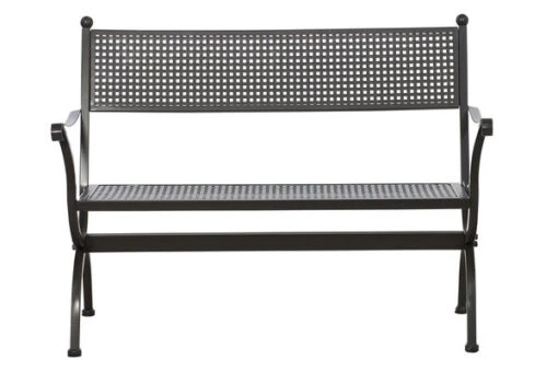 MBM Bank Romeo, Marone, Schmiedeeisen Verzinkt, Pulverbeschichtet, 2-Sitzer, 122x90x62 Cm -Gartenmoebel Verkaufs-Shop 1 10887.jpg