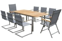 OUTFLEXX Set, Silber, 180/240 X 100 Cm, Edelstahl/Teak, Ausziehtisch, 4 Stühle Padded, 2 Multipositionssessel 21 OUTFLEXX Set, Silber, 180/240 X 100 Cm, Edelstahl/Teak, Ausziehtisch, 4 Stühle Padded, 2 Multipositionssessel -Gartenmoebel Verkaufs-Shop 1 14142.jpg