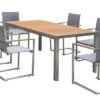OUTFLEXX Esstischgruppe, Taupe, Edelstahl/Teak, Tisch 180x90cm, 6 Stapelstühle Gepolstert 2 OUTFLEXX Esstischgruppe, Taupe, Edelstahl/Teak, Tisch 180x90cm, 6 Stapelstühle Gepolstert -Gartenmoebel Verkaufs-Shop 1 14196.jpg