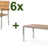 OUTFLEXX Esstischgarnitur, Edelstahl / FSC-Teakholz, Tisch 150 X 80 Cm, 6 Stapelsessel -Gartenmoebel Verkaufs-Shop 1 17266.jpg