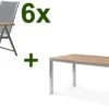 OUTFLEXX Esstischgarnitur, Edelstahl / FSC-Teak, Tisch 150x80cm, 6 Multipositionssessel, Taupe 2 OUTFLEXX Esstischgarnitur, Edelstahl / FSC-Teak, Tisch 150x80cm, 6 Multipositionssessel, Taupe -Gartenmoebel Verkaufs-Shop 1 17276.jpg