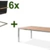 OUTFLEXX Esstischgarnitur, Edelstahl / FSC-Teak, Tisch 200 X 100 Cm, 6 Freischwinger Padded, Schwarz -Gartenmoebel Verkaufs-Shop 1 17300.jpg