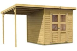 KARIBU Gartenhaus Merseburg, Fichtenholz 14 Mm, Naturbelassen, Mit Pultdach