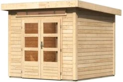 KARIBU Gartenhaus Kandern 3, Fichtenholz 28 Mm, Flachdach