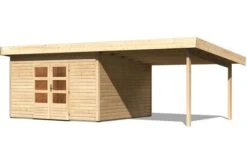 KARIBU Gartenhaus Northeim 5, Fichtenholz 38 Mm, Pultdach