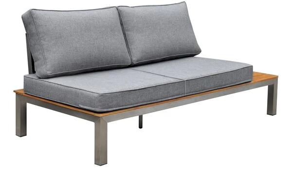 OUTFLEXX 2-Sitzer Sofa, Silber/grau, Edelstahl/FSC-Teakholz/Textil, 168 X 79 X 64 Cm 3 OUTFLEXX 2-Sitzer Sofa, Silber/grau, Edelstahl/FSC-Teakholz/Textil, 168 X 79 X 64 Cm