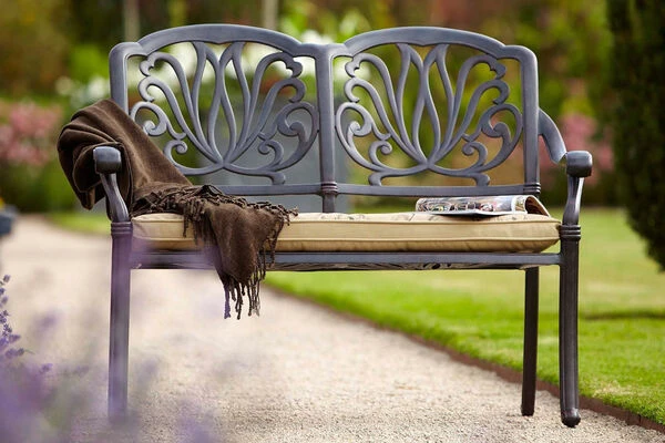 HARTMAN Amalfi 2-Sitzer Bank, Bronze, Alu-Guss, Inkl. Wendekissen 4 HARTMAN Amalfi 2-Sitzer Bank, Bronze, Alu-Guss, Inkl. Wendekissen – Bild 2