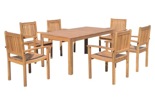 OUTFLEXX Esstischgarnitur, Natur, FSC-Akazienholz, Tisch 160 X 90 Cm, 6 Gartenstühle 6 OUTFLEXX Esstischgarnitur, Natur, FSC-Akazienholz, Tisch 160 X 90 Cm, 6 Gartenstühle – Bild 4