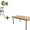 STERN Cardiff Esstischgruppe, Silber/taupe, Edelstahl/FSC-Teak, Tisch 200/300 X 100 Cm, 6 Multipositionssessel -Gartenmoebel Verkaufs-Shop 1 19691.jpg