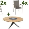 STERN Cardiff Esstischgruppe, Silber/taupe, Edelstahl/FSC-Teak, Tisch Ø 170 Cm, 4 Stapel-, 2 Multipositionssessel 1 STERN Cardiff Esstischgruppe, Silber/taupe, Edelstahl/FSC-Teak, Tisch Ø 170 Cm, 4 Stapel-, 2 Multipositionssessel -Gartenmoebel Verkaufs-Shop 1 19703.jpg