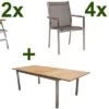 STERN Cardiff Set, Silber/silbergrau, Edelstahl/FSC-Teak, Tisch 200/300 X 100 Cm, 4 Stapel-, 2 Multipositionssessel -Gartenmoebel Verkaufs-Shop 1 19742.jpg