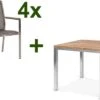 STERN Cardiff Esstischgruppe, Silber/silbergrau, Edelstahl/Teak, Tisch 90 X 90 Cm, 4 Stapelsessel 2 STERN Cardiff Esstischgruppe, Silber/silbergrau, Edelstahl/Teak, Tisch 90 X 90 Cm, 4 Stapelsessel -Gartenmoebel Verkaufs-Shop 1 19769.jpg