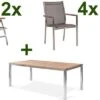 STERN Cardiff Esstischgruppe, Silber/silbergrau, Edelstahl/Teak, Tisch 200 X 100 Cm, 4 Stapel-, 2 Multipositionssessel 1 STERN Cardiff Esstischgruppe, Silber/silbergrau, Edelstahl/Teak, Tisch 200 X 100 Cm, 4 Stapel-, 2 Multipositionssessel -Gartenmoebel Verkaufs-Shop 1 19776.jpg