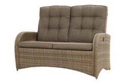 Ploß Rabida Comfort Dining / Lounge 2-Sitzer Sofa, Champagner-meliert, Polyrattan, 148x85x112 Cm, Verstellbar