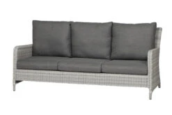 SIENA GARDEN Soria 3-Sitzer Loungesofa, Ice Grey, Alu / Gardino®-Geflecht, 203x87x88 Cm
