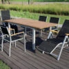 VILLANA Esstischset, Silber/schwarz, Alu/FSC-Akazie, Ausziehtisch 150/200 X 90 Cm, 2 Relaxsessel, 4 Stapelsessel 2 VILLANA Esstischset, Silber/schwarz, Alu/FSC-Akazie, Ausziehtisch 150/200 X 90 Cm, 2 Relaxsessel, 4 Stapelsessel -Gartenmoebel Verkaufs-Shop 1 21285.jpg