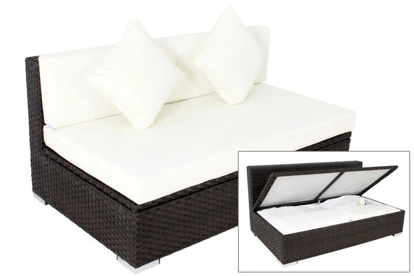 OUTFLEXX 2-Sitzer Mittelelement, Braun, Polyrattan, 140x85x70cm, Inkl. Polster, Wasserfeste Kissenbox 3 OUTFLEXX 2-Sitzer Mittelelement, Braun, Polyrattan, 140x85x70cm, Inkl. Polster, Wasserfeste Kissenbox