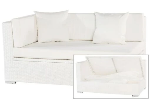 OUTFLEXX 2-Sitzer Ecksofa, Weiß, Polyrattan, 145x85x70cm, Armlehne Re, Inkl. Polster, Wasserfeste Kissenbox -Gartenmoebel Verkaufs-Shop 1 2511 4 BOX.jpg