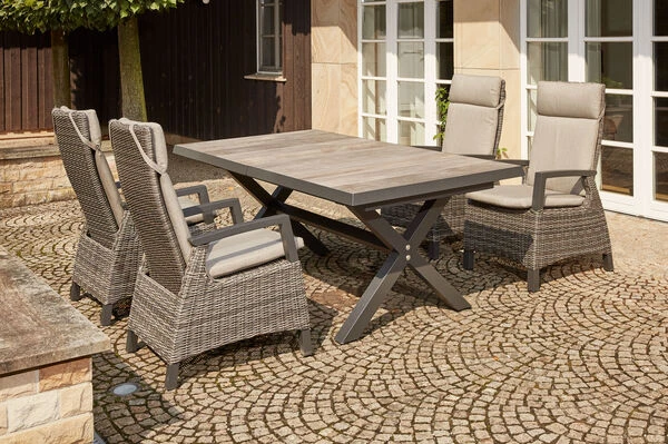 SIENA GARDEN Corido / Sincro Sitzgruppe, Charcoal, Alu / Gardino®-Geflecht, 4 Diningsessel, Ausziehtisch 205/265 X 103 Cm 22 SIENA GARDEN Corido / Sincro Sitzgruppe, Charcoal, Alu / Gardino®-Geflecht, 4 Diningsessel, Ausziehtisch 205/265 X 103 Cm – Bild 20