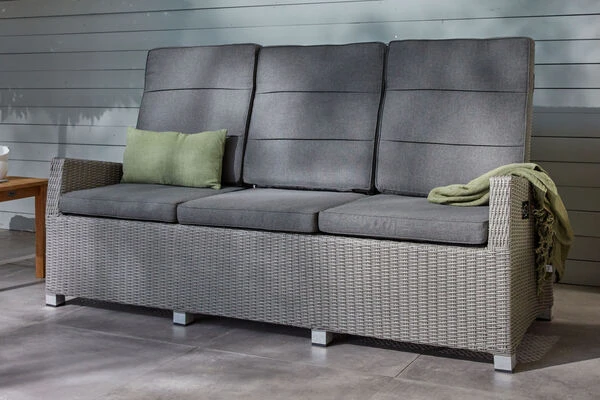 Ploß Vigo Comfort 3-Sitzer Speise-/Lounge-Sofa, Stahlgrau-meliert, Polyrattan, 210x84x110cm, Verstellbar 3 Ploß Vigo Comfort 3-Sitzer Speise-/Lounge-Sofa, Stahlgrau-meliert, Polyrattan, 210x84x110cm, Verstellbar