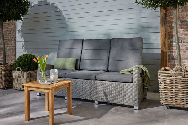 Ploß Vigo Comfort 3-Sitzer Speise-/Lounge-Sofa, Stahlgrau-meliert, Polyrattan, 210x84x110cm, Verstellbar 5 Ploß Vigo Comfort 3-Sitzer Speise-/Lounge-Sofa, Stahlgrau-meliert, Polyrattan, 210x84x110cm, Verstellbar – Bild 3