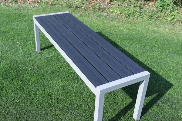 VILLANA Bank, Silber, Alu/Holzimitat, 135x40x45 Cm, Für Bis Zu 3 Personen 6 VILLANA Bank, Silber, Alu/Holzimitat, 135x40x45 Cm, Für Bis Zu 3 Personen – Bild 4