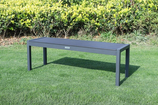 VILLANA Bank, Anthrazit, Alu/Holzimitat, 135x40x45 Cm, Für Bis Zu 3 Personen 3 VILLANA Bank, Anthrazit, Alu/Holzimitat, 135x40x45 Cm, Für Bis Zu 3 Personen