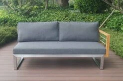 OUTFLEXX 2-Sitzer Sofa, Natur / Grau, FSC-Teak / Edelstahl / Olefin, 165x74x64 Cm, Armlehne Links 11 OUTFLEXX 2-Sitzer Sofa, Natur / Grau, FSC-Teak / Edelstahl / Olefin, 165x74x64 Cm, Armlehne Links -Gartenmoebel Verkaufs-Shop 21650 2.JPG